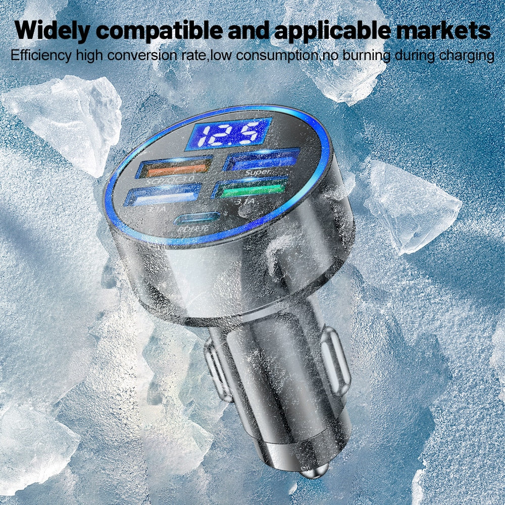 250W 5 Port LED Car Charger