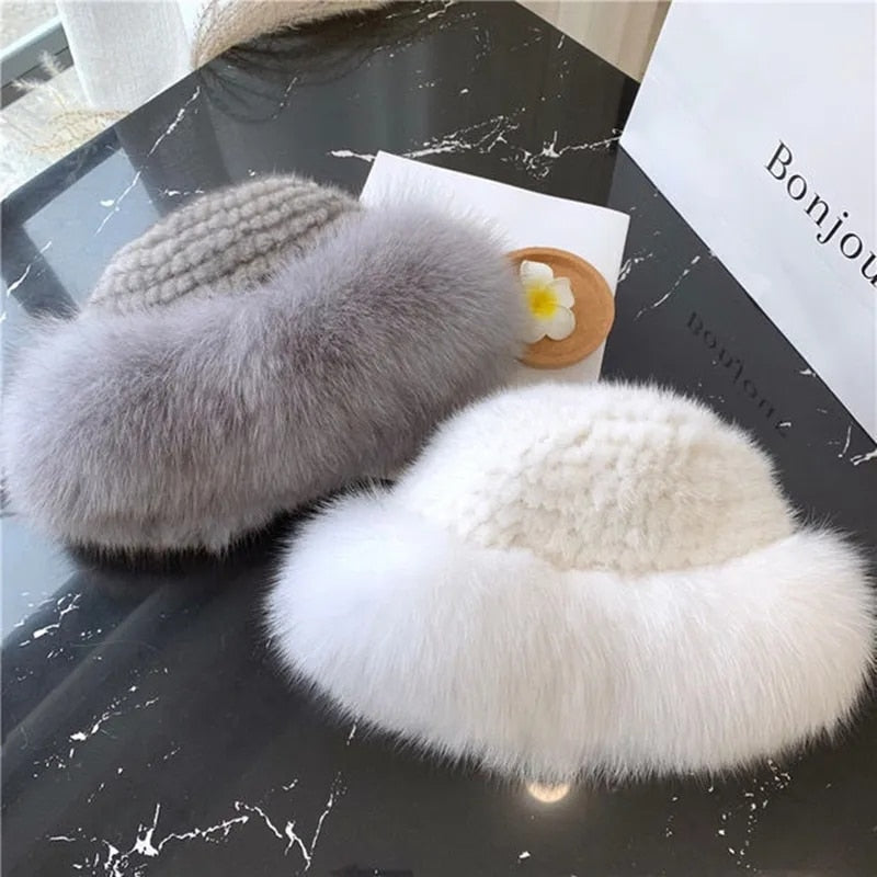 Knitted Mink Fur Hat