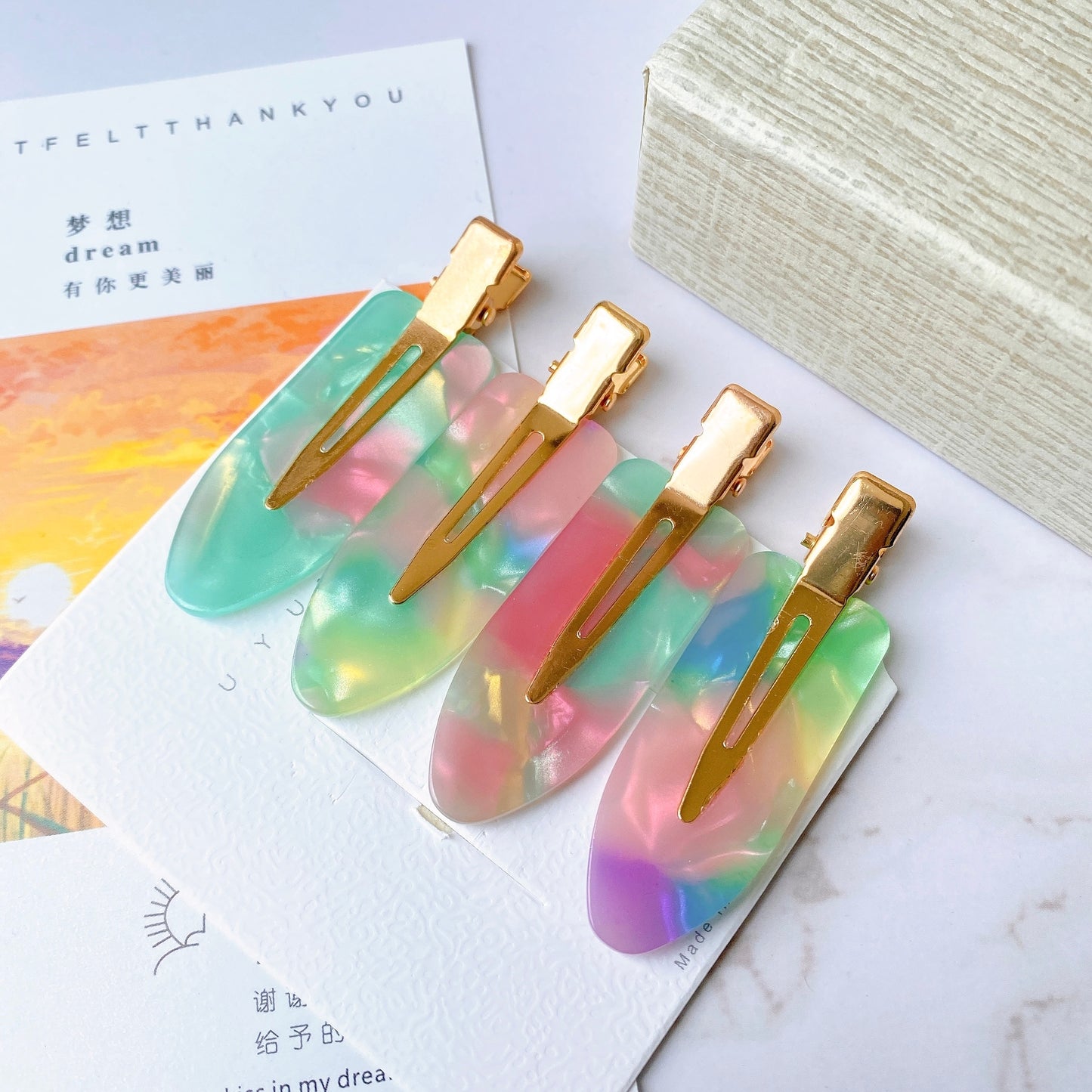 4 Pcs Simple Leopard Hair Clip