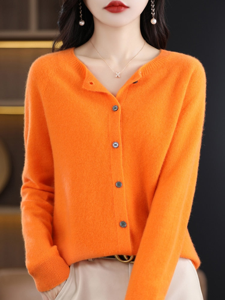 Autumn Button-up Merino Sweater