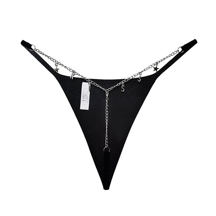 Solid Chain V Panties