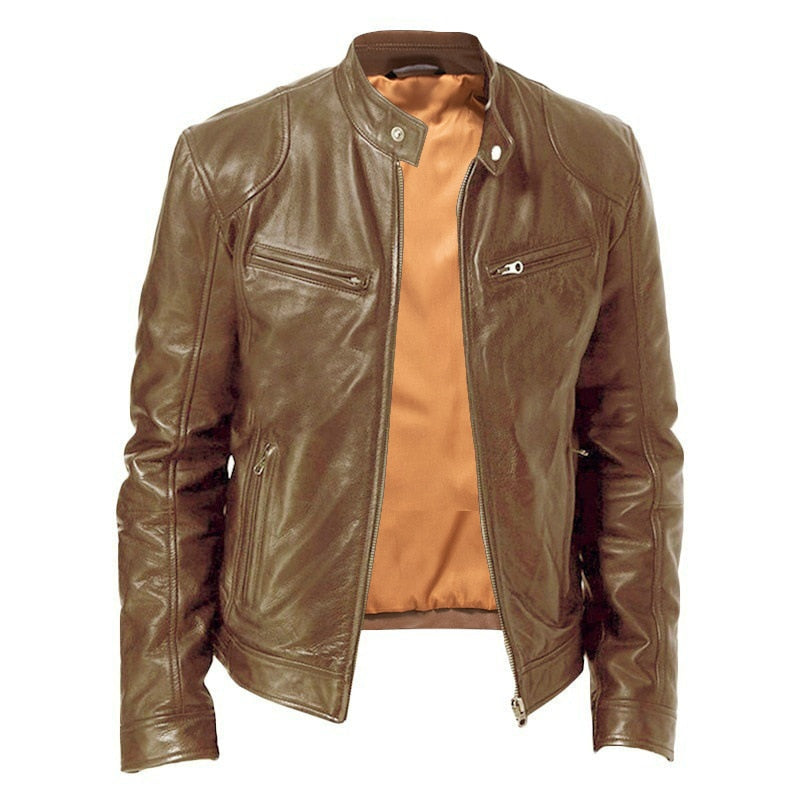 Faux Leather Slim Jacket
