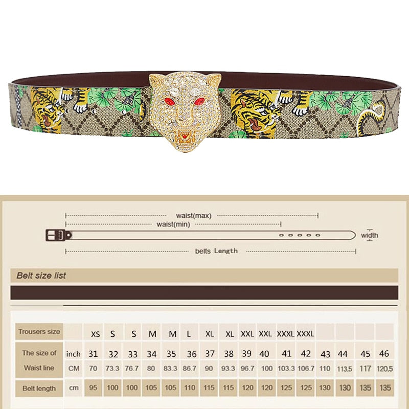Green Tiger Leather Belt