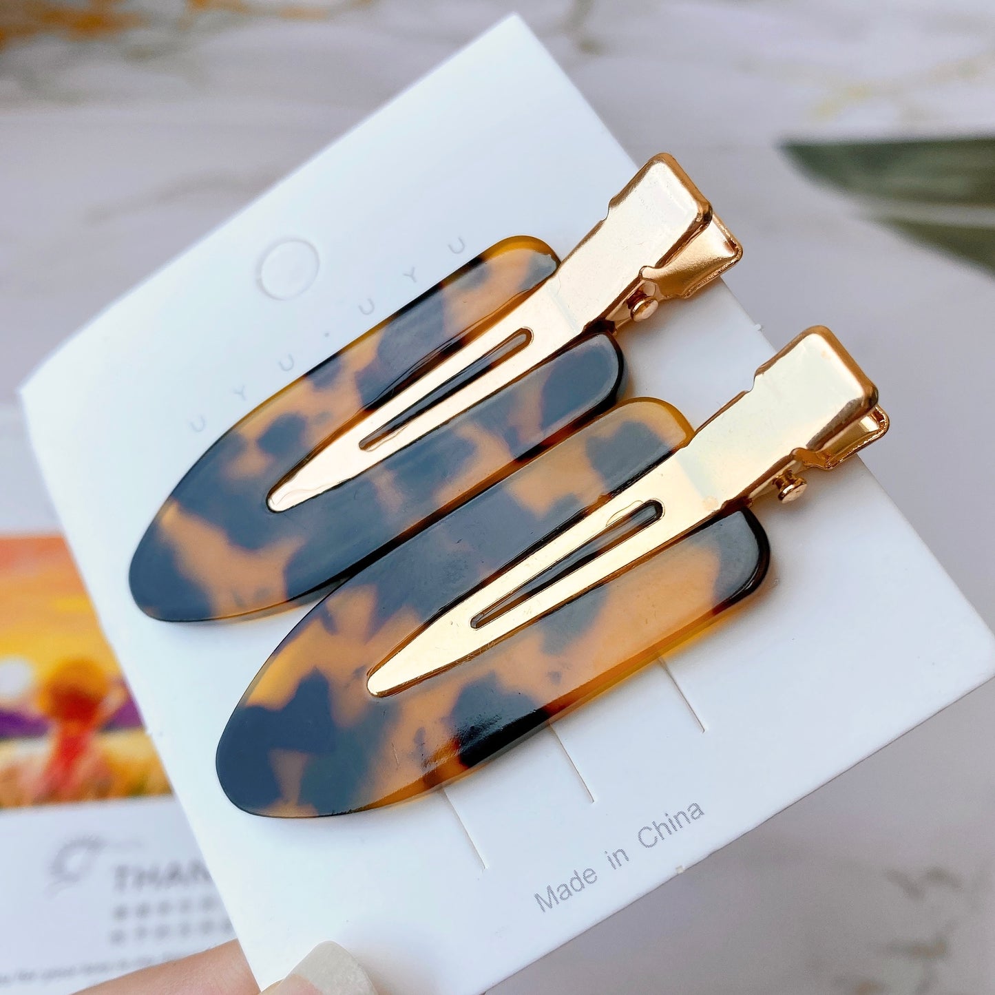 4 Pcs Simple Leopard Hair Clip