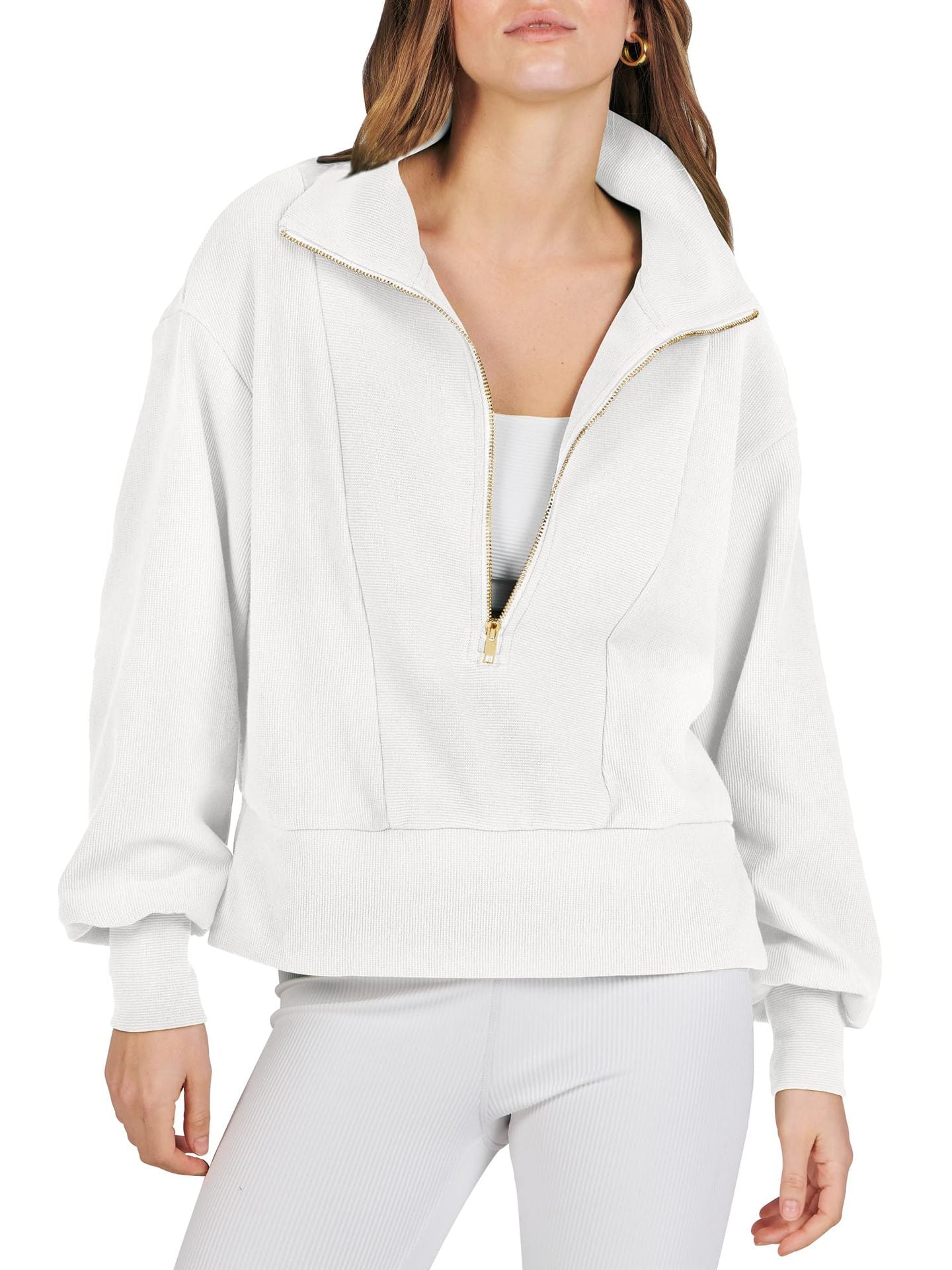 Retro Zipper Pullover Sweater