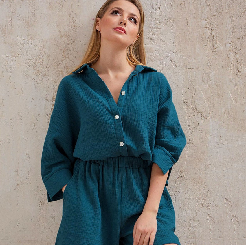 Linen Shorts and Top Set