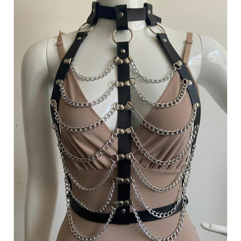 Gothic Leather Body Chains
