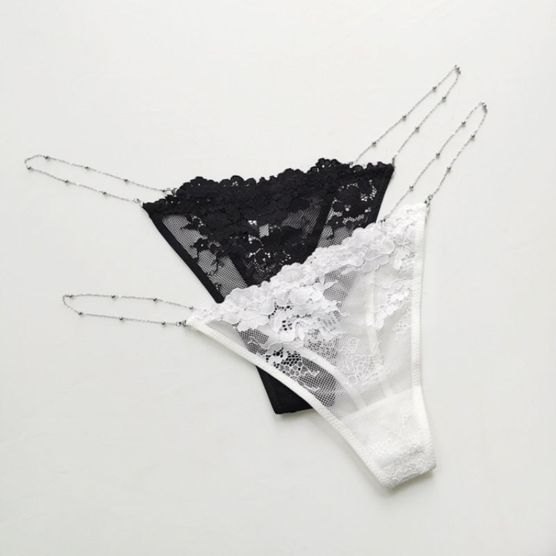 Solid Chain V Panties