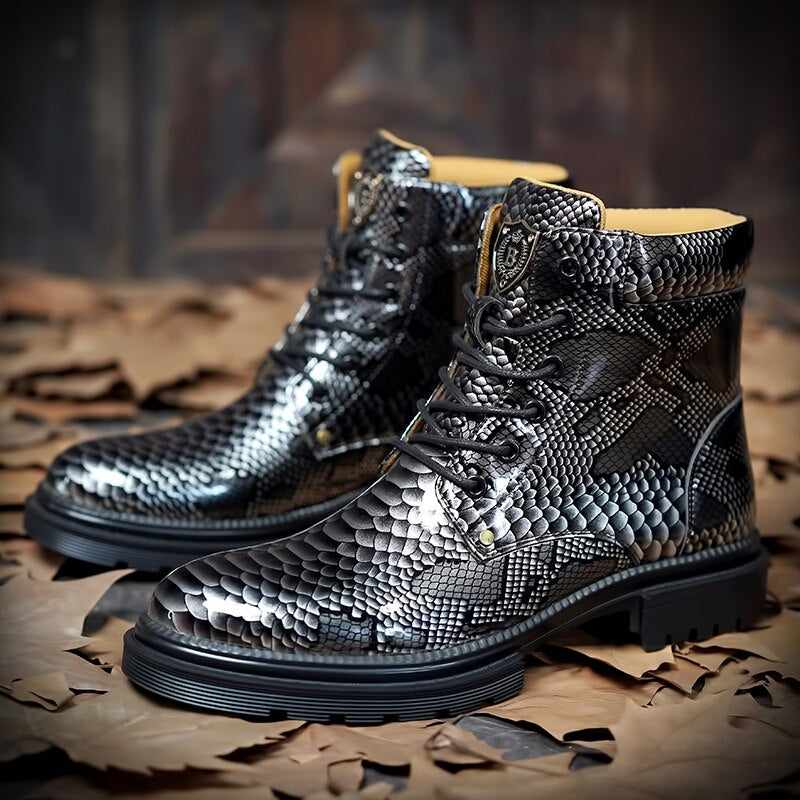 Snakeskin Motorcycle Boots