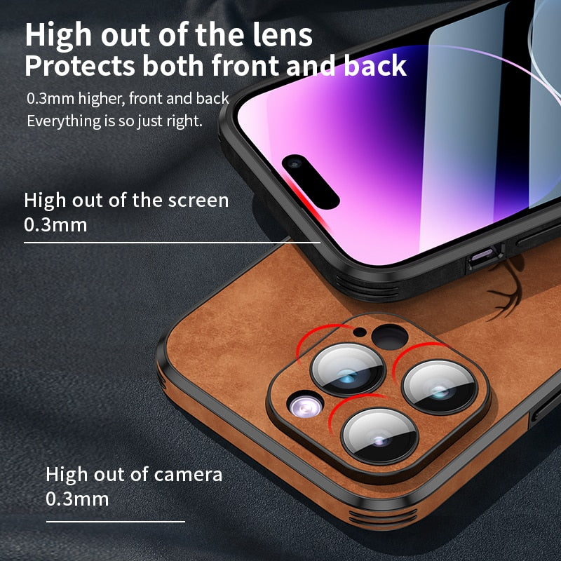 Luxury Sheepskin Leather Phone Case for iPhone
