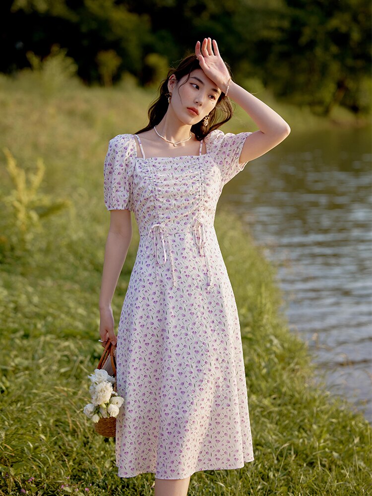 DUSHU Floral Summer Dress