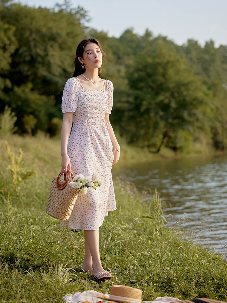 DUSHU Floral Summer Dress