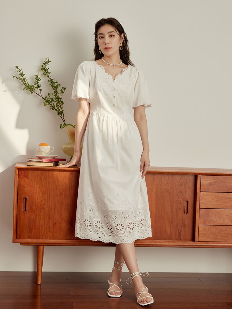 DUSHU Cotton Temperament Dress