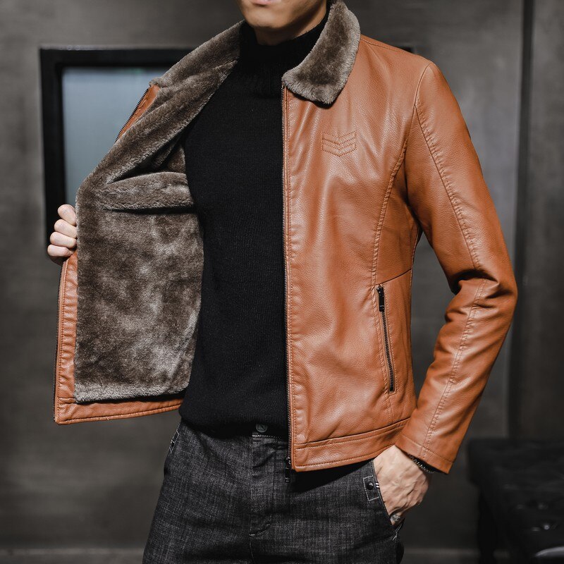 Faux Leather Wooly Jacket