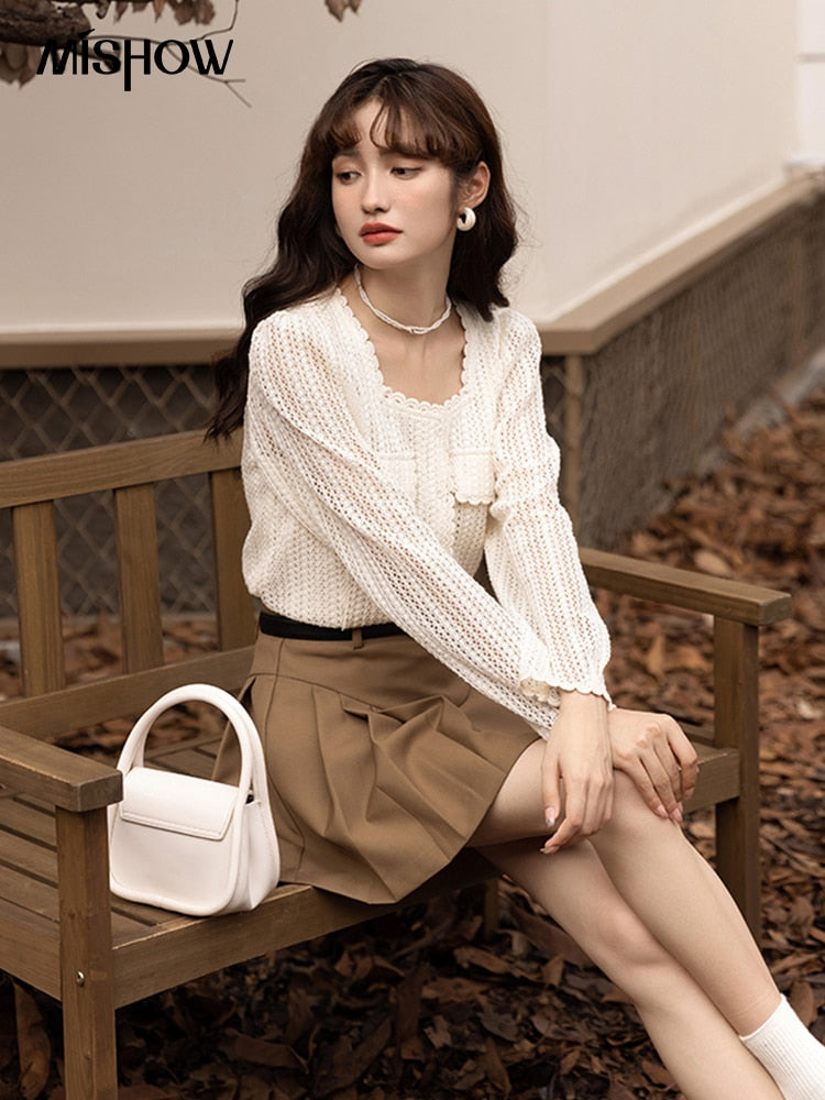 MISHOW Mesh Lace Shirt