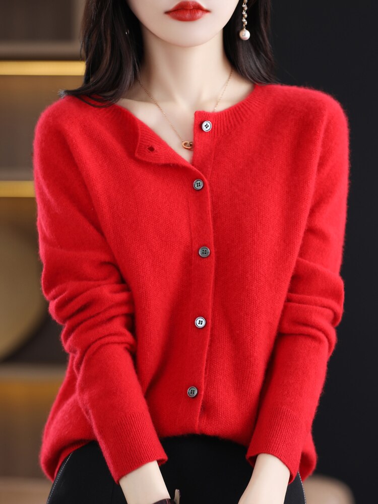 Autumn Button-up Merino Sweater