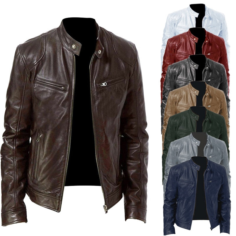 Faux Leather Aviator Jacket