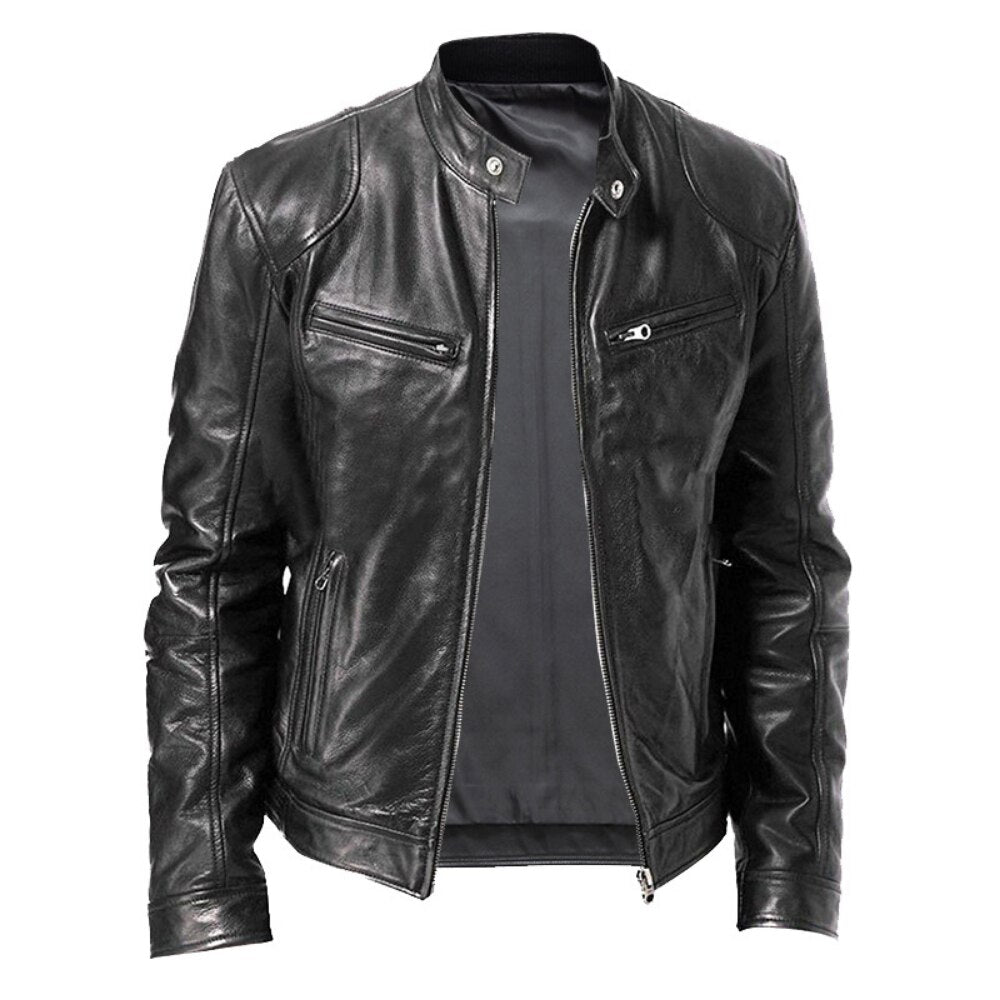 Faux Leather Slim Jacket