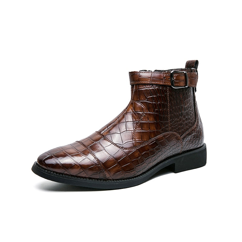 Crocodile Buckle Boots