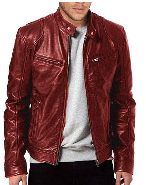 Faux Leather Aviator Jacket