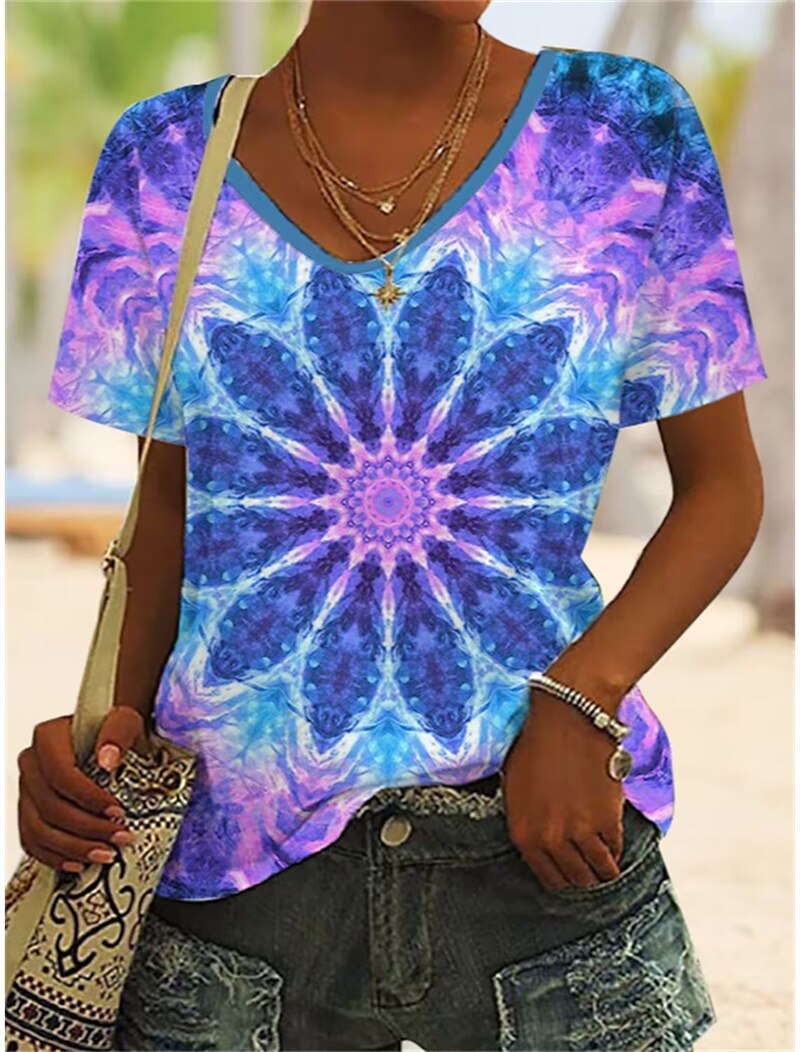 Ethnic Style Print T-Shirt