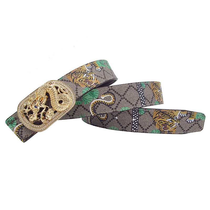 Green Tiger Leather Belt