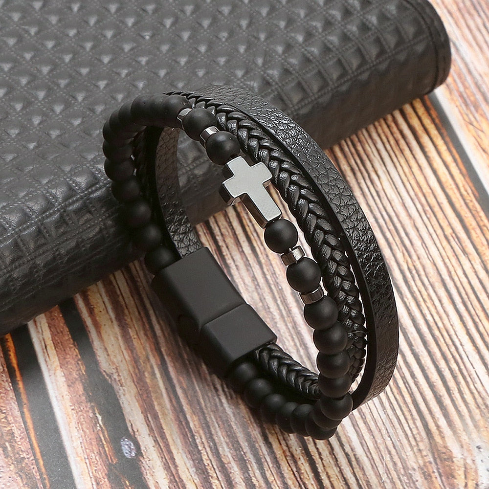 Hot Bead Leather Bracelet