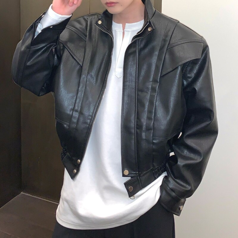 Faux Leather Thriller Jacket