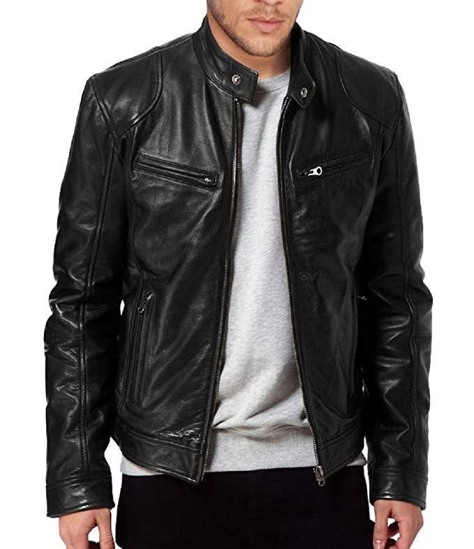 Faux Leather Aviator Jacket