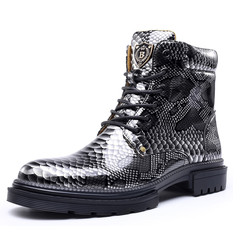 Snakeskin Motorcycle Boots