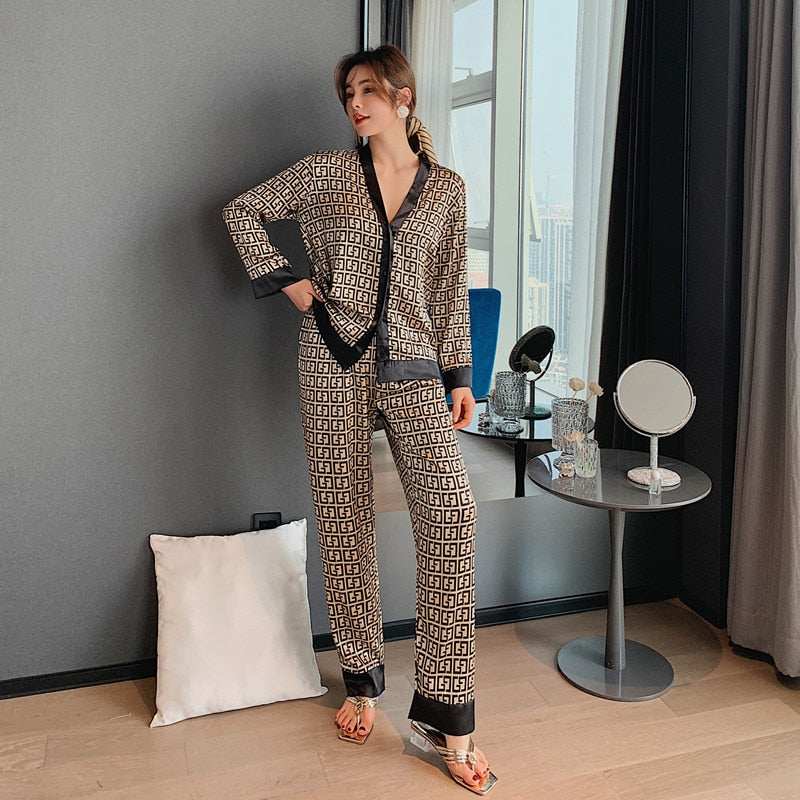 V Neck Luxury Pajamas