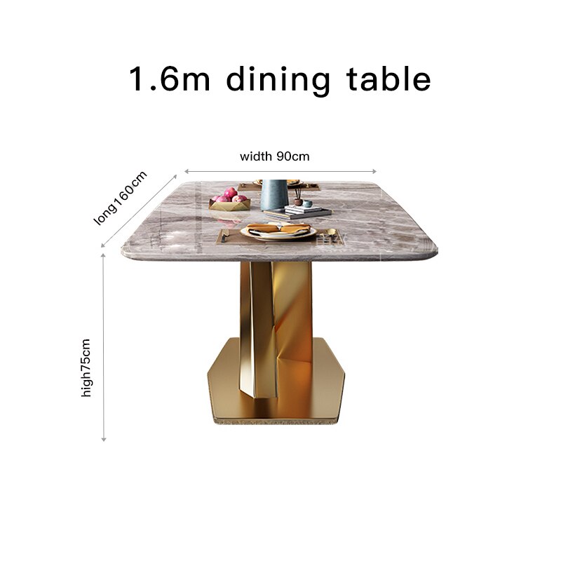 Nordic Glossy Marble Dining Table For 6