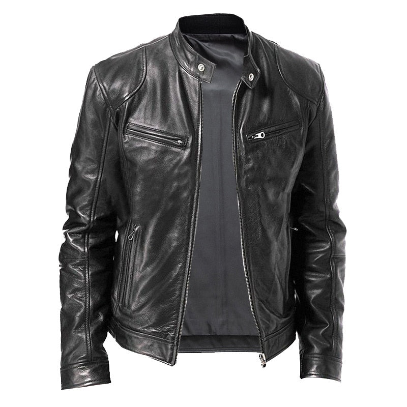 Faux Leather Slim Jacket