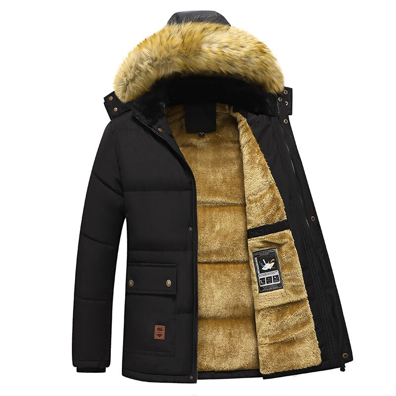 Hooded Black Parka and Vest