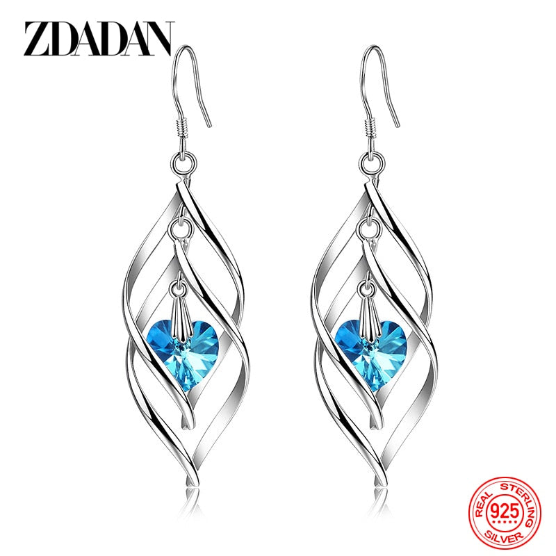 ZDADAN 925 Crystal Dangle Earrings