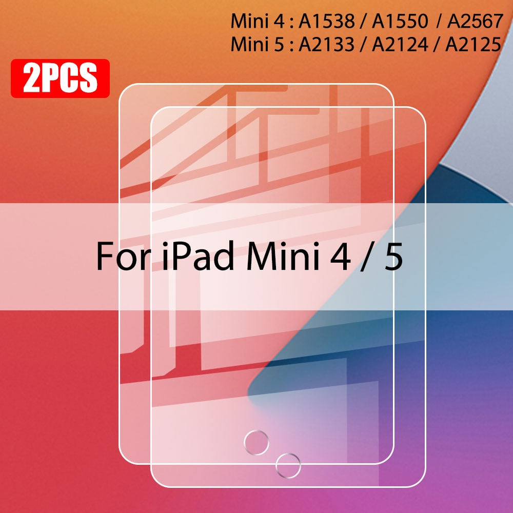 2 Piece Tempered Glass Screen Protector For iPad