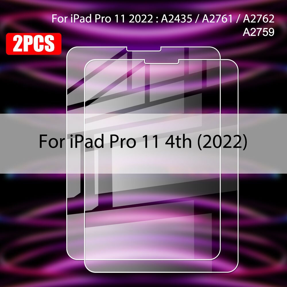 2 Piece Tempered Glass Screen Protector For iPad