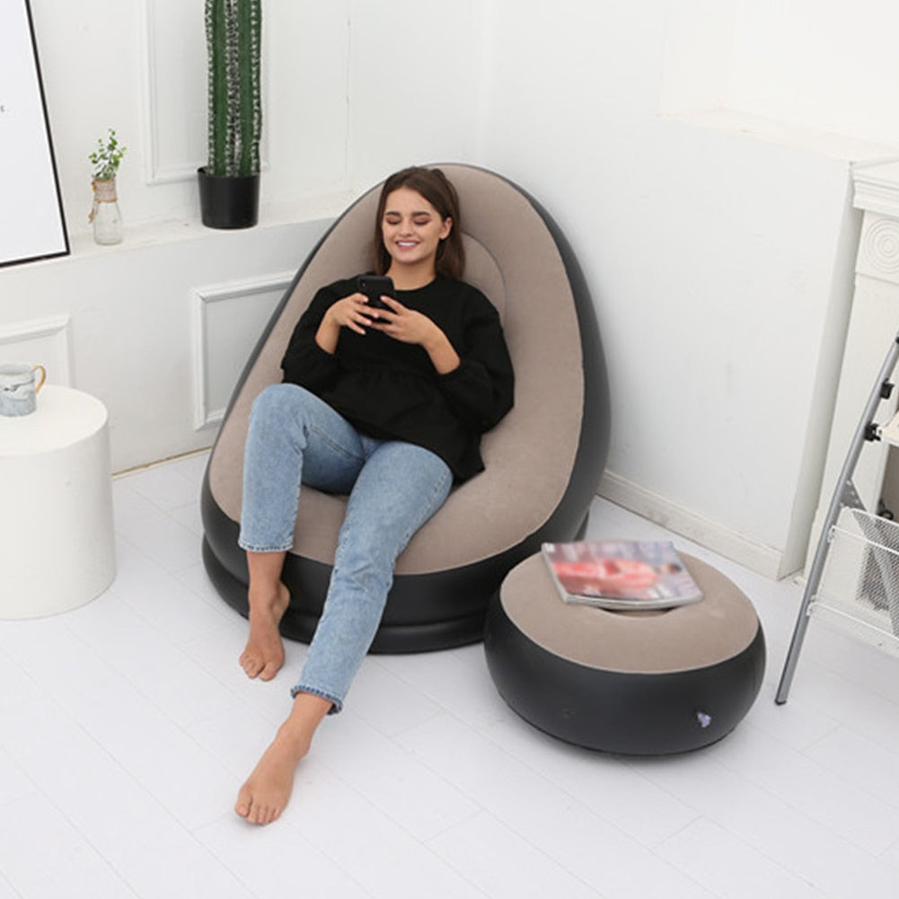 Outdoor Egg Recliner w/ Stool