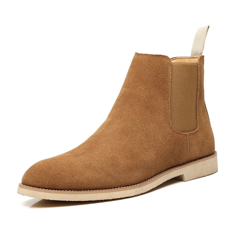 Pointed Suede Chelsea Boots