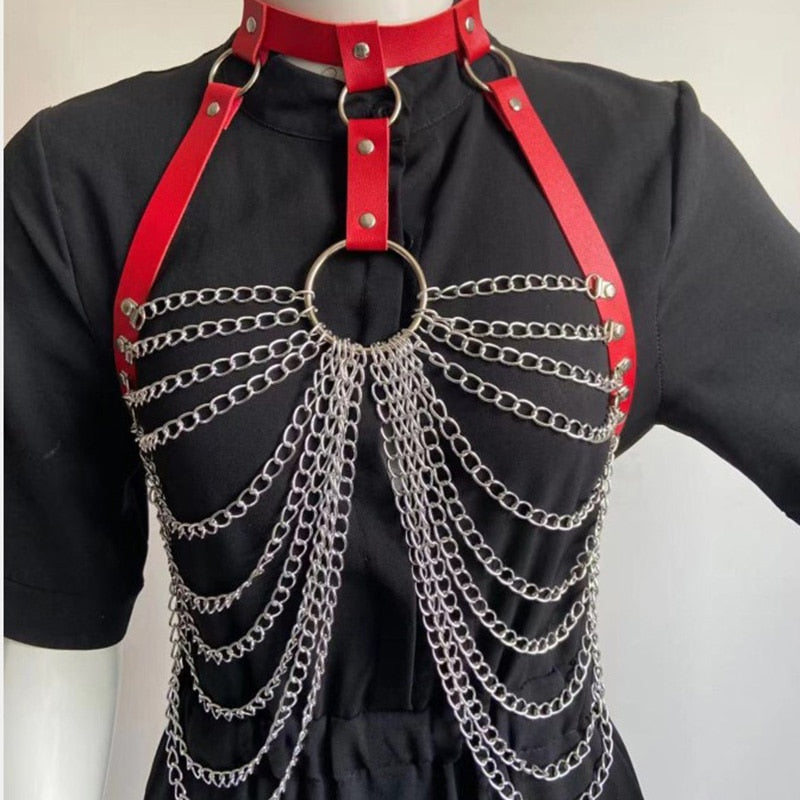 Gothic Leather Body Chains