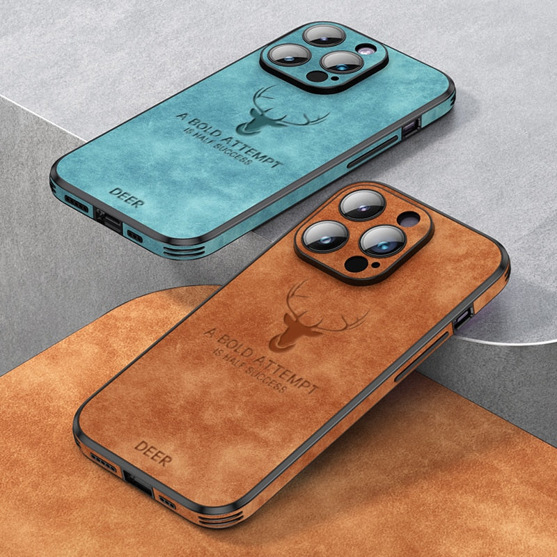 Luxury Sheepskin Leather Phone Case for iPhone