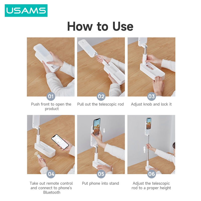 USAMS Selfie Phone Holder with Light