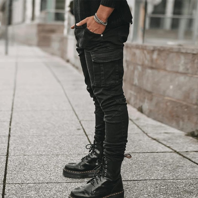 Denim Cargo Pants