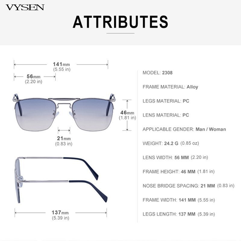 VYSEN Square Sunglasses