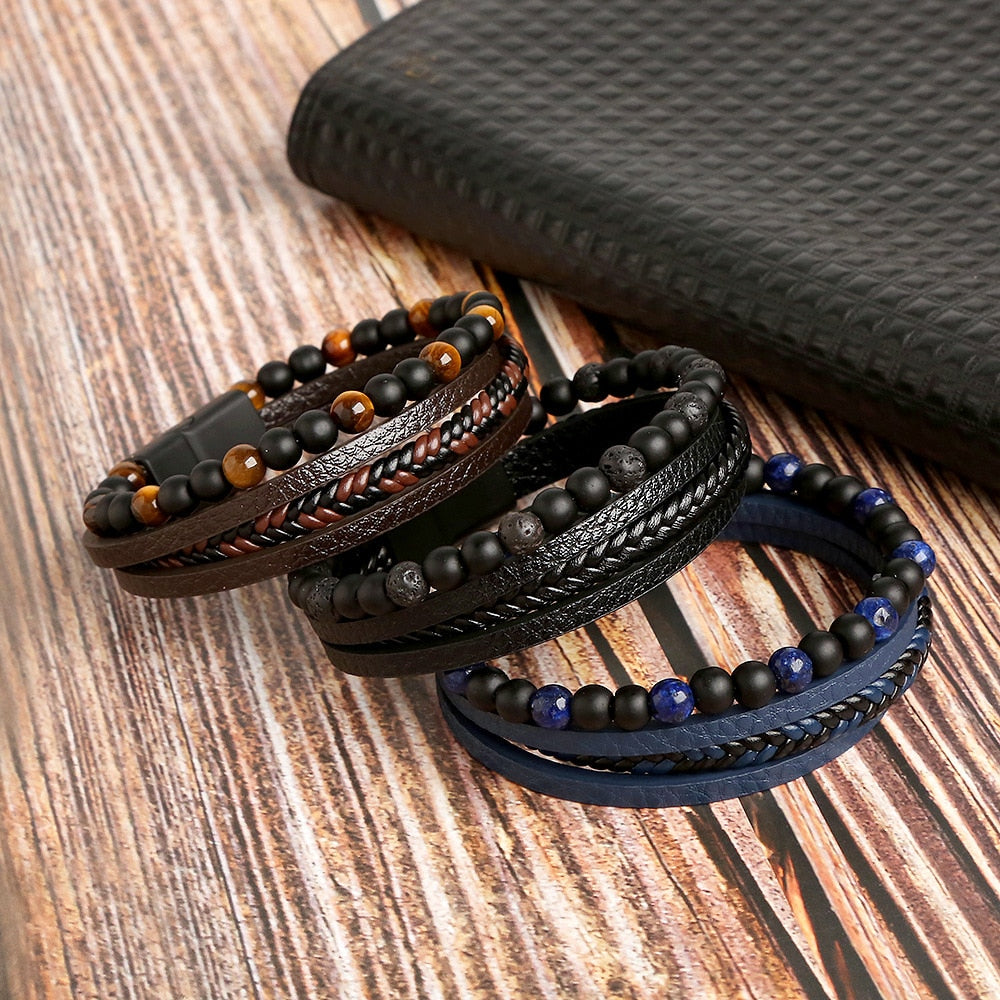 Hot Bead Leather Bracelet