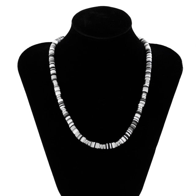 Black/White Soft Clay Bead Choker
