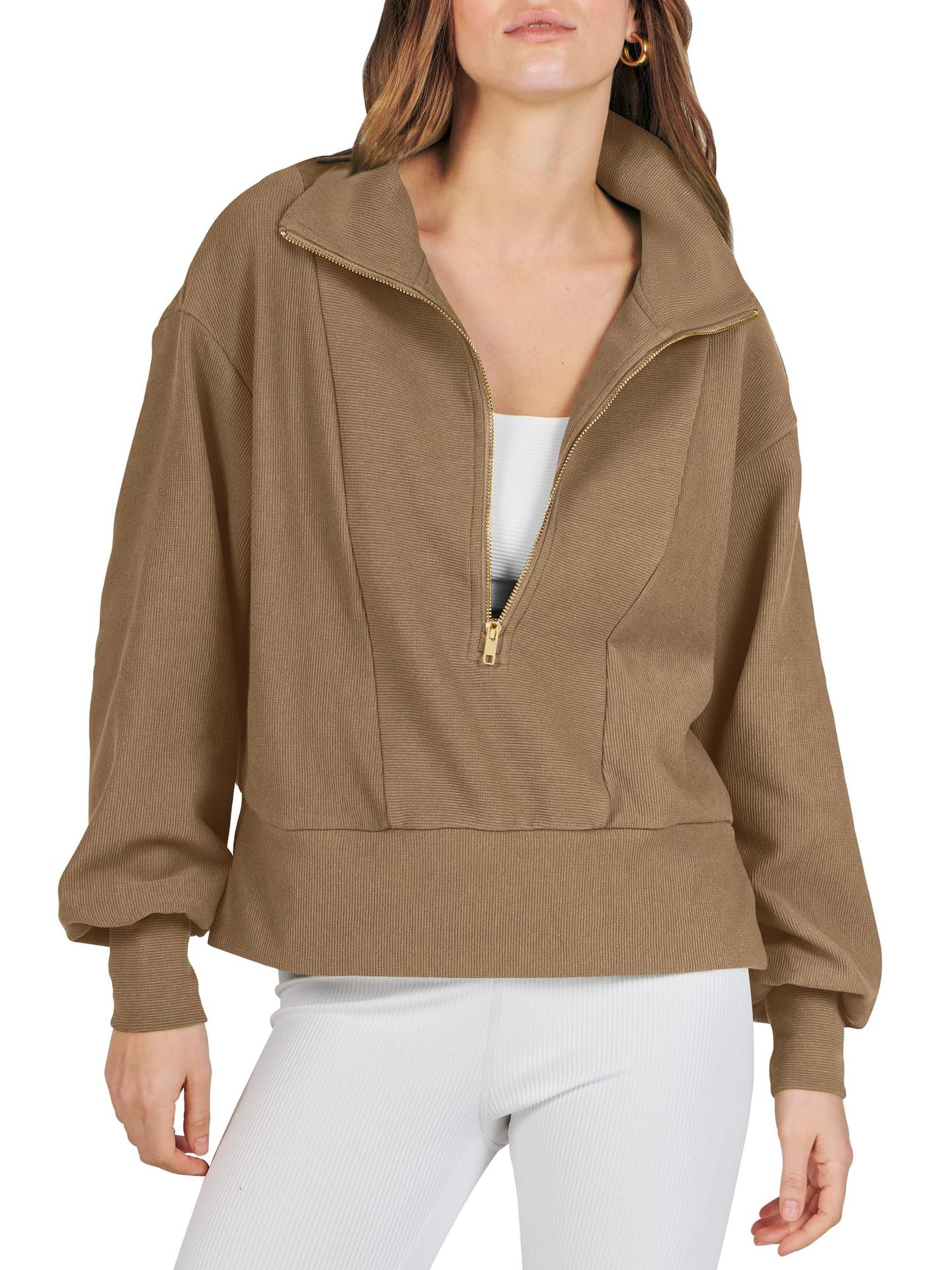 Retro Zipper Pullover Sweater