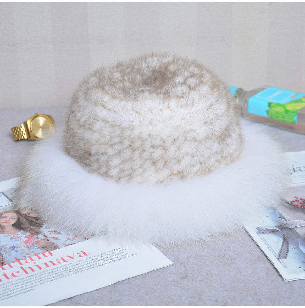 Knitted Mink Fur Hat