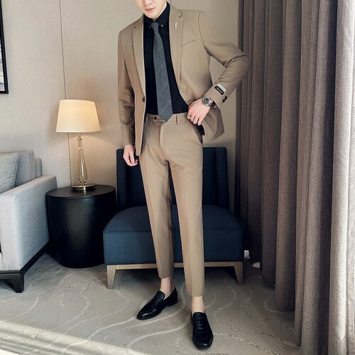 Textured Casual Two-Piece Suit
