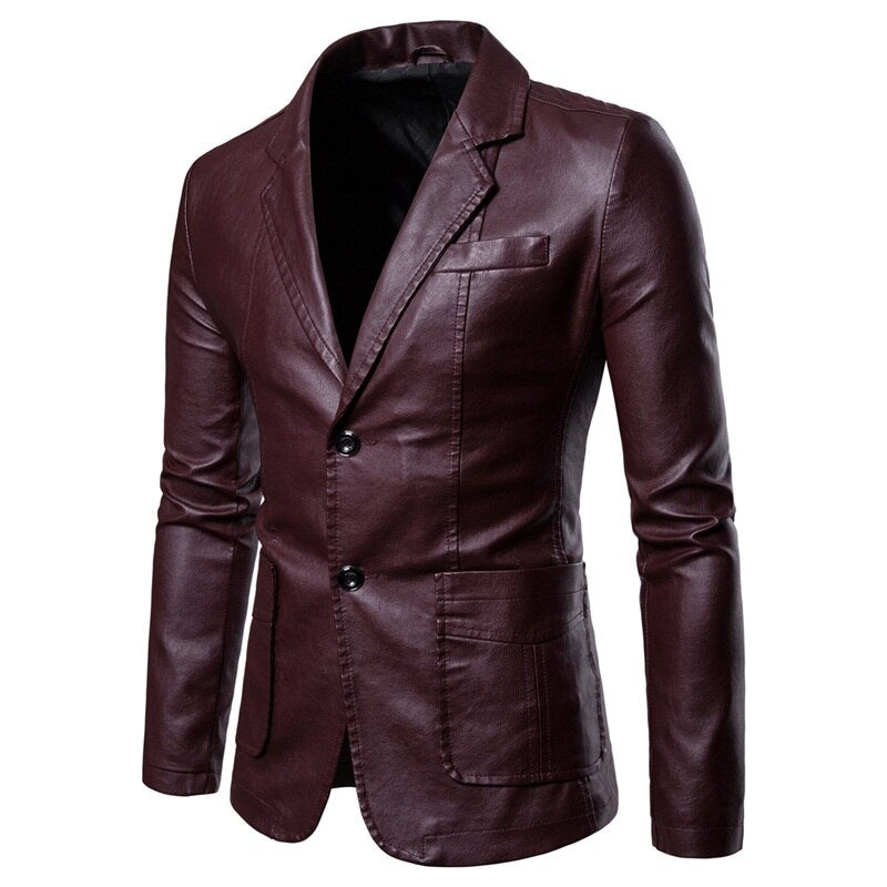 Faux Leather Cafe Racer Jacket